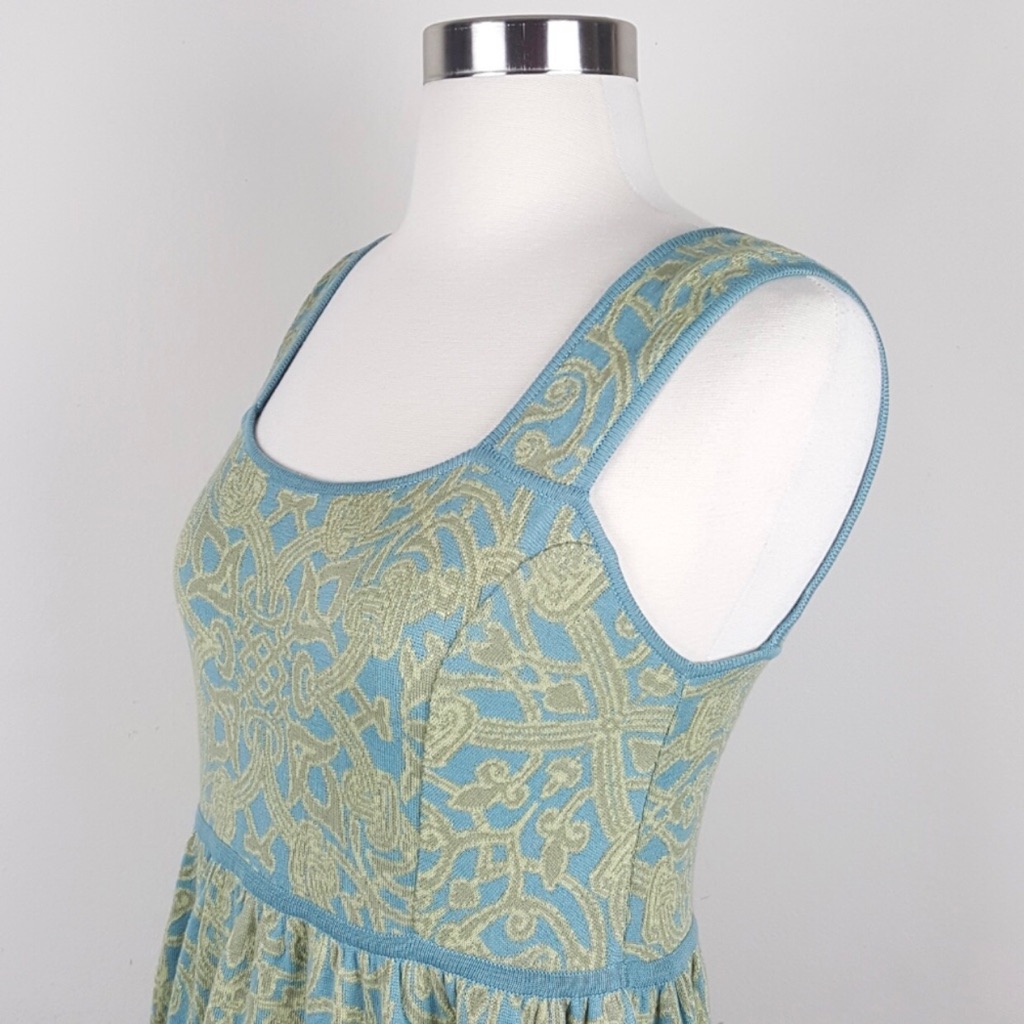 Peruvian Connection Blue And Gold Midi Dress Size M Nwt — image 3 of 8